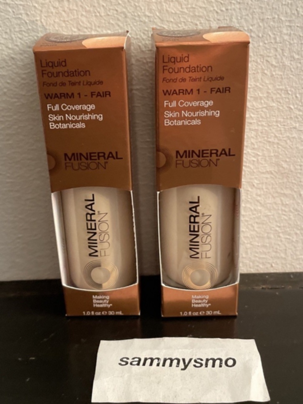 Mineral Fusion Liquid Foundation, Full Coverage Warm 1 - Fair, 1 fl oz x2